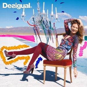 Desigual Womens Tenfort Ponte Knit Dress Size Small (328)